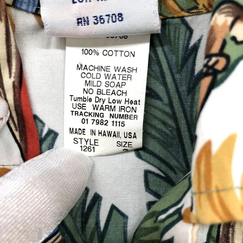 Vintage Nui Nalu Boys 3T Hawaiian Shirt Palm Print Short‎ Sleeve Cotton Vacation